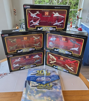 Corgi 100 Years of Flight COMPLETE Collection   20 Die-Cast Models, 5 Boxed Sets
