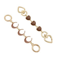 Anbys 2Pcs Bag Extender Chain Purse Strap for Handbags coffee