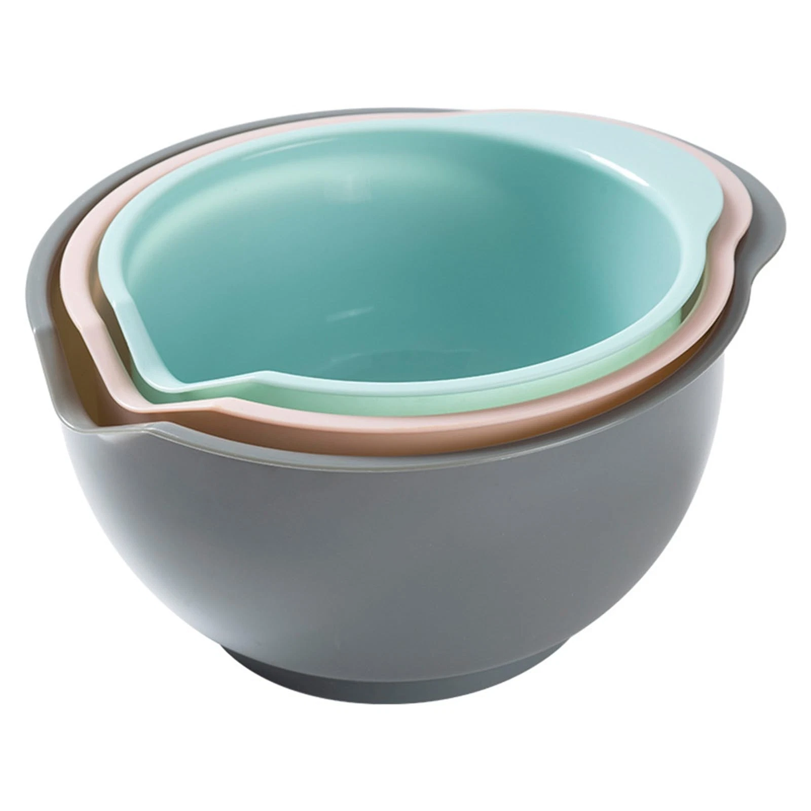 Set of 3 Mixing Bowls with Pour Spout-Nesting Design Saves Space - Non-Slip, ...