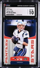 2019 Score - Fantasy Stars Tom Brady #FS-20 CGC 10 Gem Mint New England Patriots