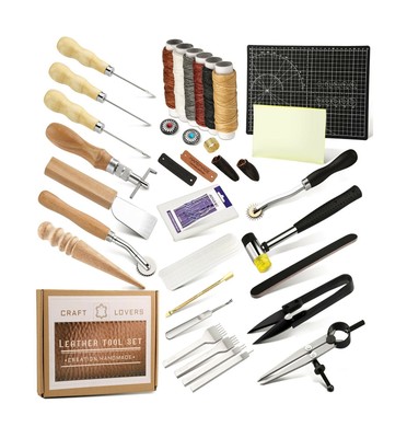 29x Leather Working Tools Kit Set Sewing Craft Supplies Stitching Making 29x Leather Working Tools Kit Set Sewing Craft Supplies Stitching Making