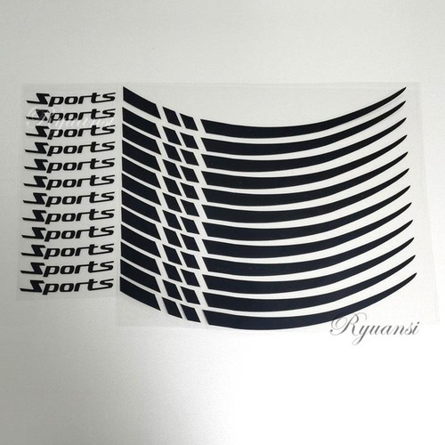 12Pcs Car Reflective Sport Strip Stickers Wheel Hub Rim Stripe Tape 18''-21'' - Picture 8 of 21