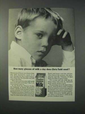1963 Borden's Milk Ad - How Many Glasses a Day?