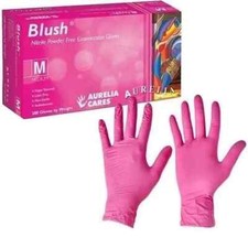 Aurelia®  Blush Powder Free Pink Nitrile Gloves - Box of 200 per box