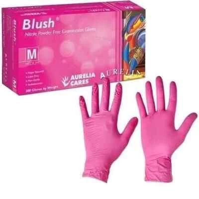 Aurelia® Blush Powder Free Pink Nitrile Gloves - Box of 200 per box