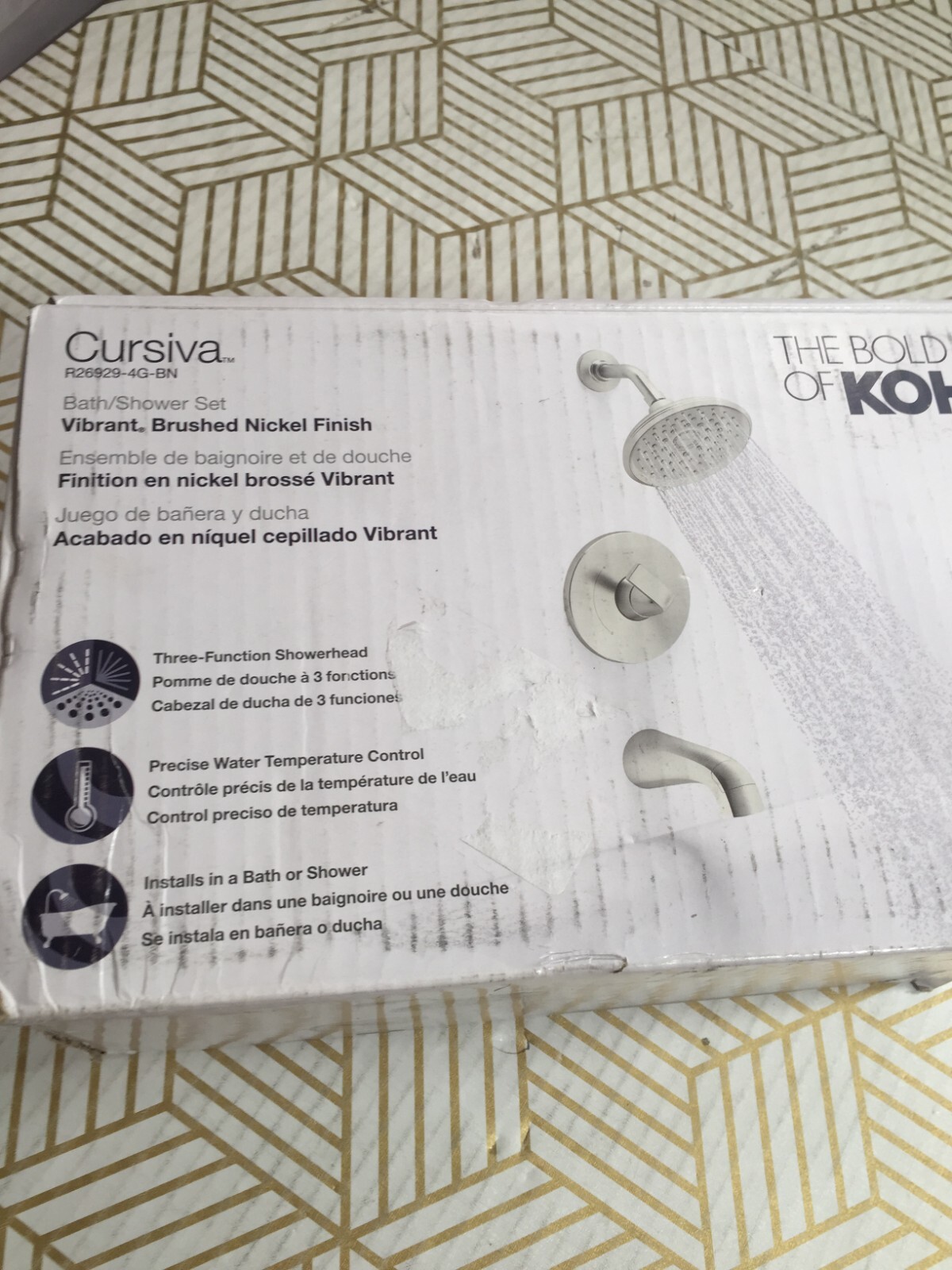 Kohler Cursiva Tub & Shower Faucet with Valve Brushed Nickel R269294G