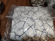 The Company Store Cotton Block Plaid Percale Fitted Sheet Full 