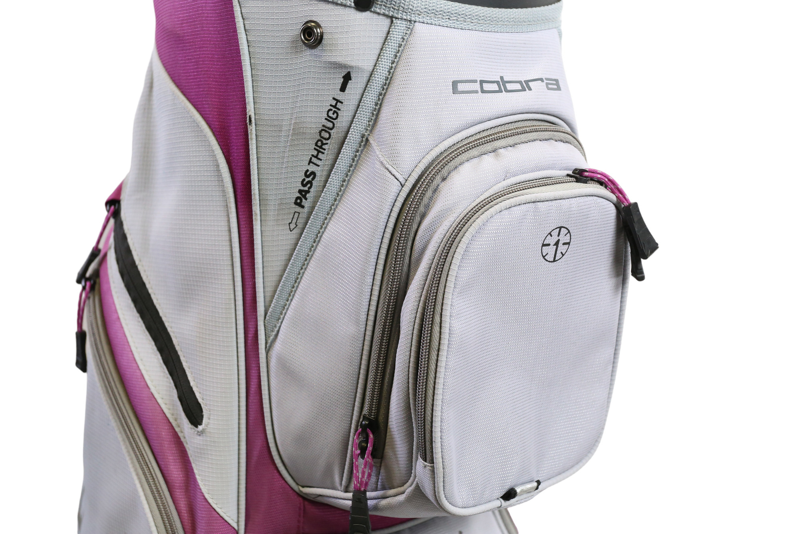 cobra-white-pink-cart-bag-14-dividers-9-pockets-rain-cover-ebay