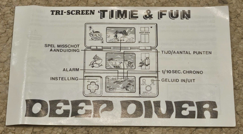 VTECH DEEP DIVER instructions - vintage electronic handheld lcd game tri-screen