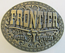 VTG FRONTIER Hotel Las Vegas Gambling Belt Buckle Gold Tone