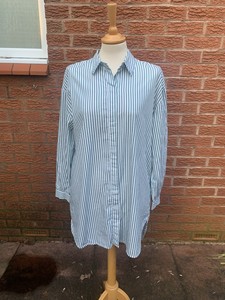 zara blue and white striped shirt dress