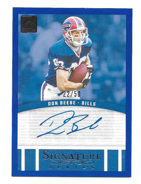 2024 Donruss Signature Series Auto Blue Don Beebe /50 Buffalo Bills #SSE-DBE