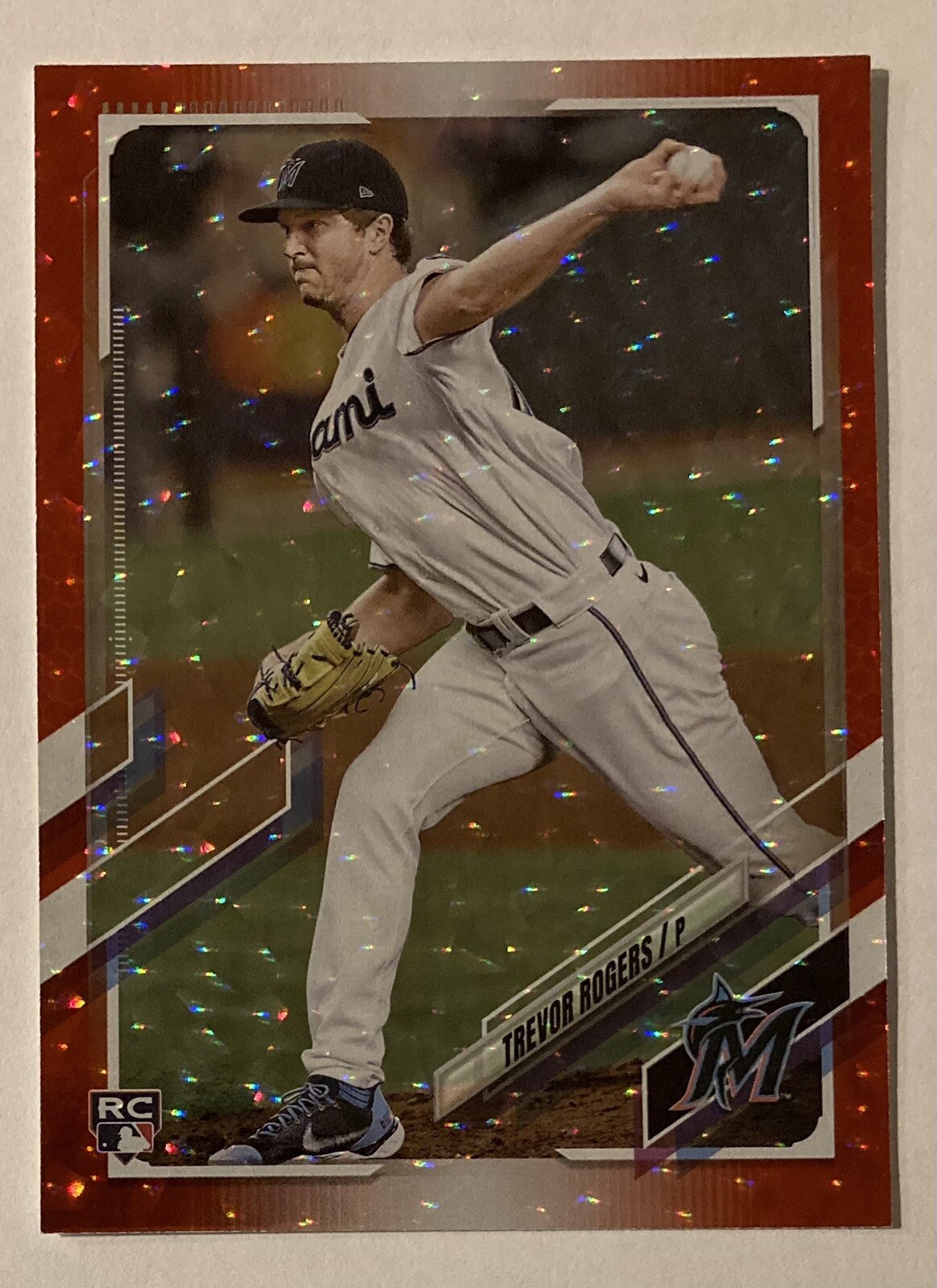 2021 Topps Series 2 #563 Trevor Rogers (RC) Red Foil #/199 - Miami Marlins
