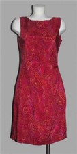 VTG David Warren Paisley Lined Zipper Back Lgtwght Ryon Sleeveless Dress Wm's 6