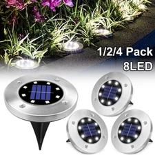 4 Pack Solar Garden Lights Outdoor Landscape Light Pathway Light Lawn 8 LED Lamp