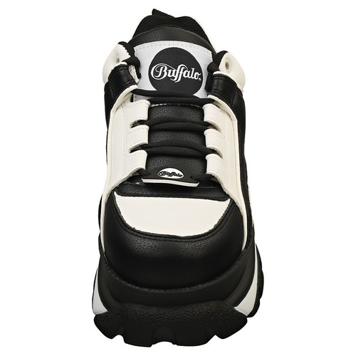Botas de moda veganas Buffalo 1339-14 2.0 para mujer en negro blanco - Imagen 3 de 8