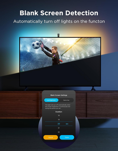 RGBICW LED TV Backlight with Camera, Voice Control & App, 11.8ft Strip - Picture 8 of 12
