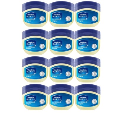 12 Pack Vaseline Blueseal Pure Original Petroleum Jelly, 50ml Travel Size