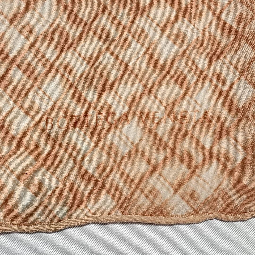BOTTEGA VENETA scarf silk Intrecciato Pink Beige Size 33in