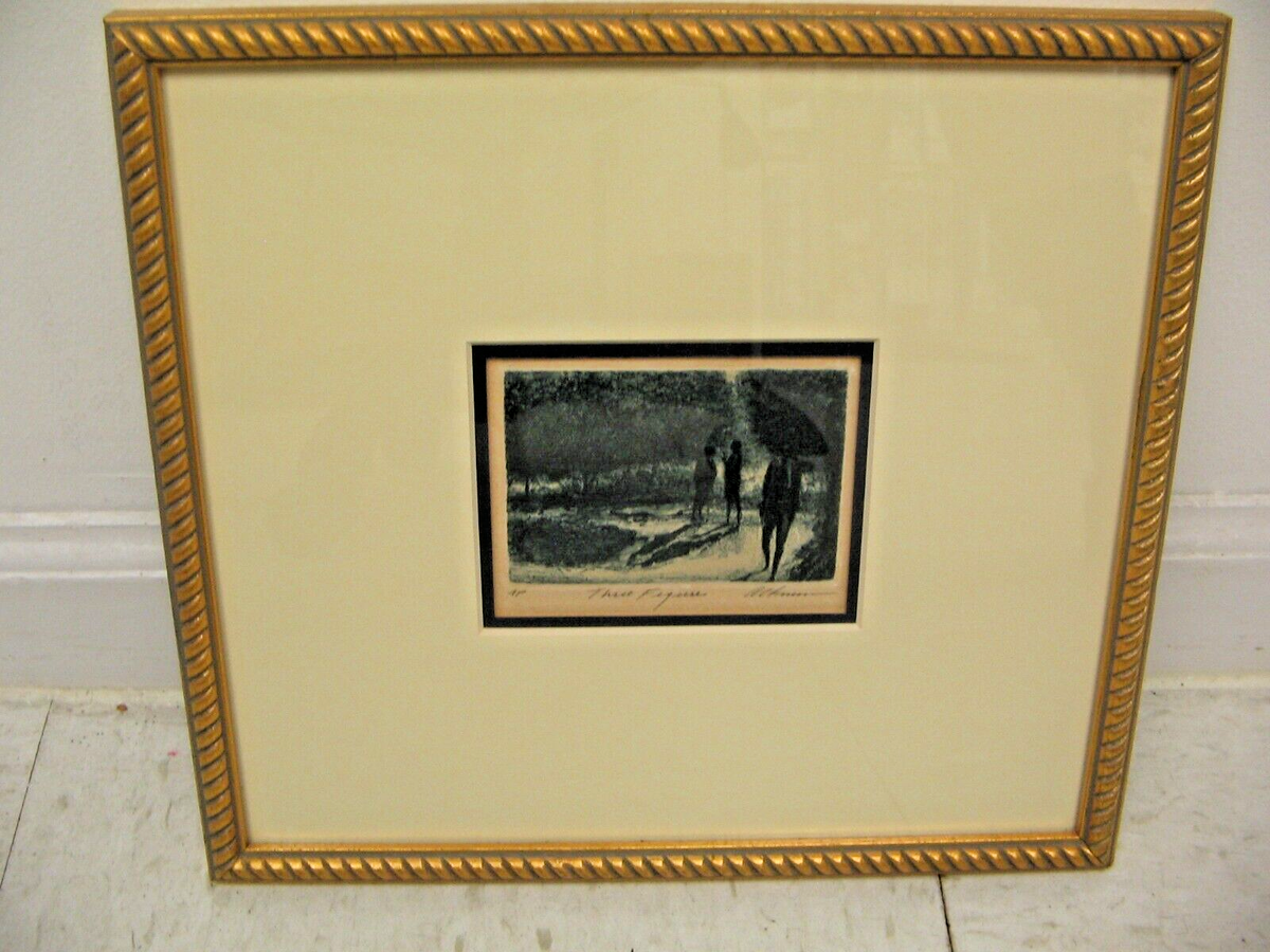 Harold Altman lithographレスティングカップル　リトグラフ Harold Altman lithographレスティングカップル リトグラフ Harold