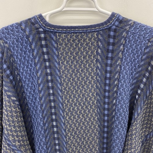 Cotton traders Sweater Men 2XL 3D Chunky Blue Cosby 80's 90's Y2K biggie Hip hop - Picture 11 of 11