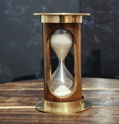 Temporizador de arena reloj de arena latón 1 min vintage náutico antiguo marítimo regalo decoración - Imagen 6 de 6