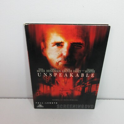 Unspeakable (DVD, 2004, Widescreen) Full Length Screening DVD
