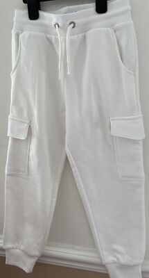 Jogginghose 6-7 Jahre creme weich Baumwollmischung gefüttert ~ Unisex mit Taschen