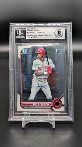 2022 Bowman Chrome Prospect - ELLY DE LA CRUZ - #BCP50 RC AUTO - BAS Authentic