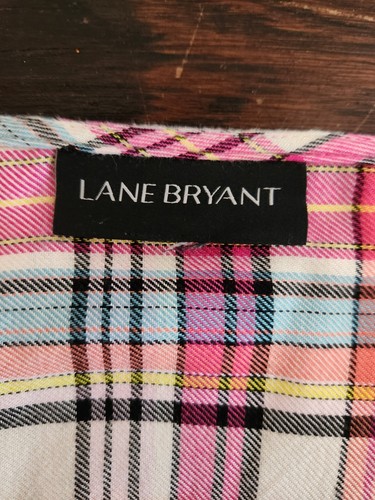 Lane Bryant karierter Flanell Blouson rot weiß blau Top Maße in Beschreibung - Bild 7 von 7