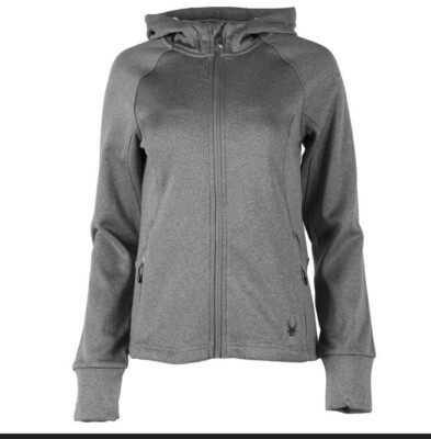 Womens Spyder Fleece Lined Hooded Polyester Full Zip Jacket