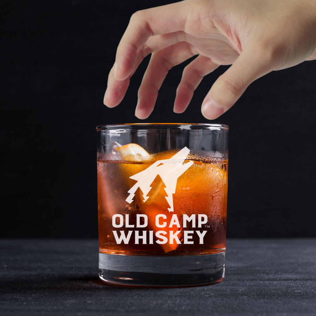 Custom Engraved Old Camp Whiskey Glass – 11 oz Standard Rocks Glass