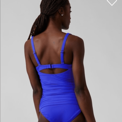 Athleta Size 32D/DD Square Neck Bra Cup Tankini Top Cerulean