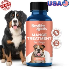 Natural Dog Mange Treatment Skin Relief Itching Scabies Hair Loss 400 Pills New
