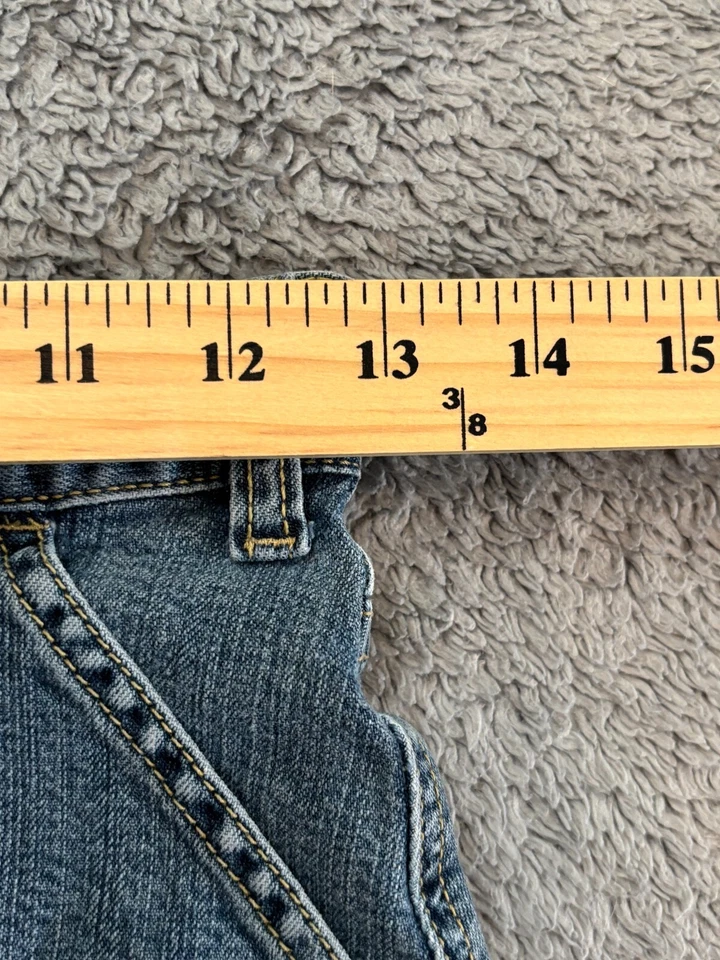 Vintage Polo Jeans Ralph Lauren Falda Niñas 10 Azul Algodón Bolsillos Retro Cómodo Foto 3 de 4