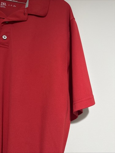 Reebok Golf Polo Shirt Men's Size Tag 2XL Red Solid Classic Fit Active Wear - Picture 4 of 9