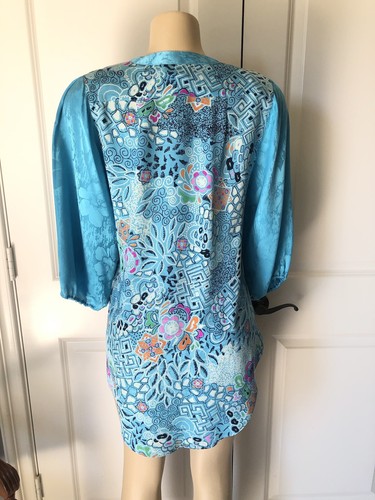 VTG DIANE FREIS Originals 100% Silk Blouse Floral Art To Wear Top - Picture 5 of 16