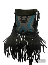 Cleobella X Urban Outfitters Suede Fringe Leather Beaded Boho Crossbody Purse