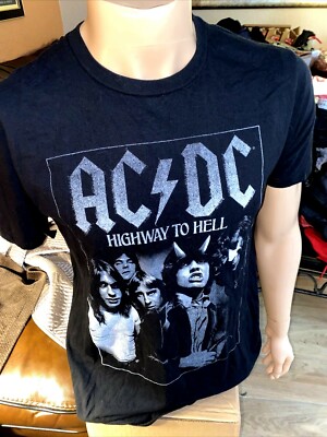 AC/DC T-Shirt Highway To Hell Metal Rock Official BLACK T SHIRT SZ M 2020 s1