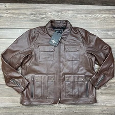 Harley-Davidson Men's Portage Midweight Leather Jacket  Brown 98002-22VM 3XL NWT