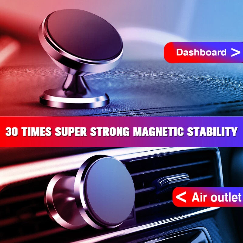 Soporte magnético universal para teléfono de automóvil 360° soporte de montaje de ventilación de aire para teléfono celular GPS Foto 2 de 4