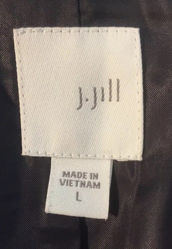 J.Jill NEW Charcoal Gray Winter Front Zip Duffle Coat Jacket SZ Large SOFT! $199 - Picture 11 of 12