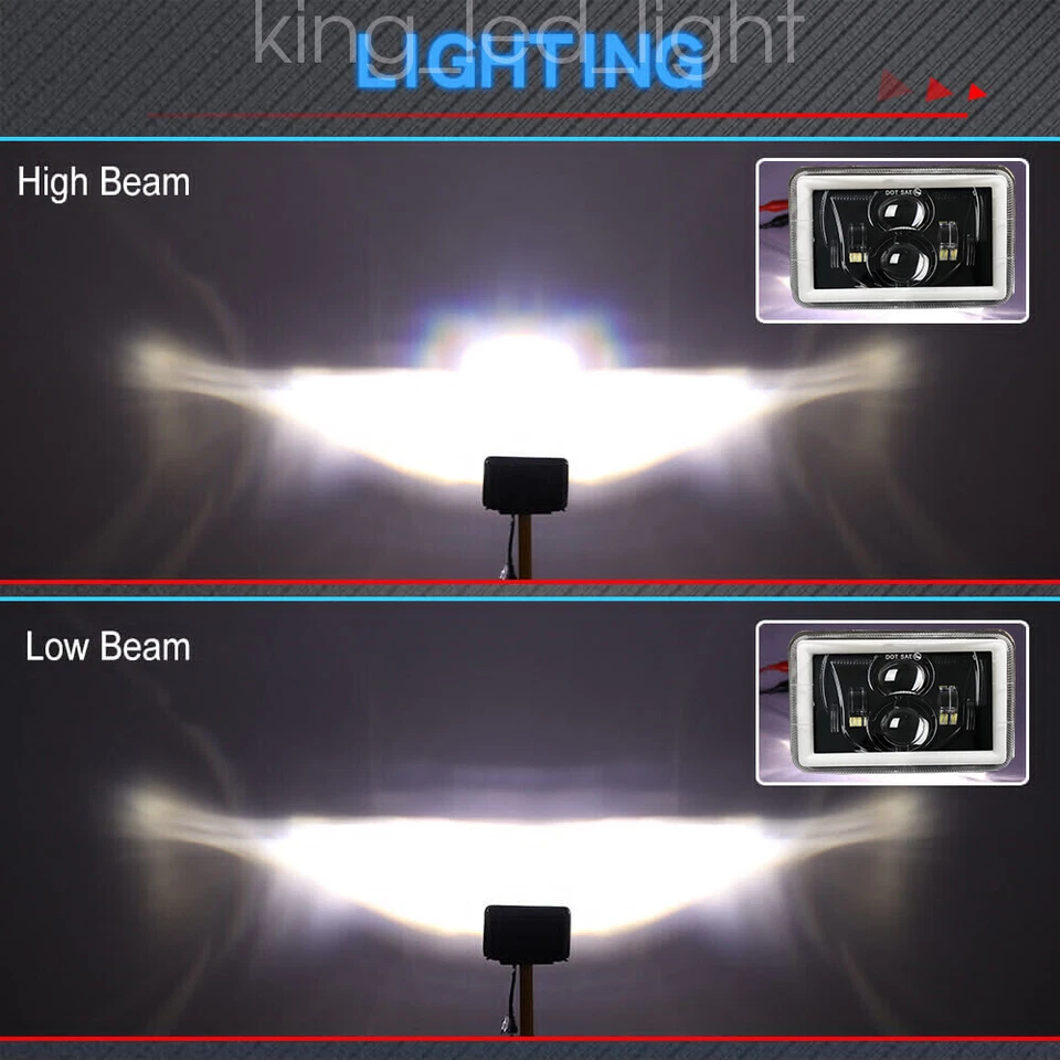 DOT подходит для Nissan 720 1983-1986 4 шт 4 x 6 «светодиодные фары Hi-Lo DRL поворотник кольцо - Изображение 3 из 4