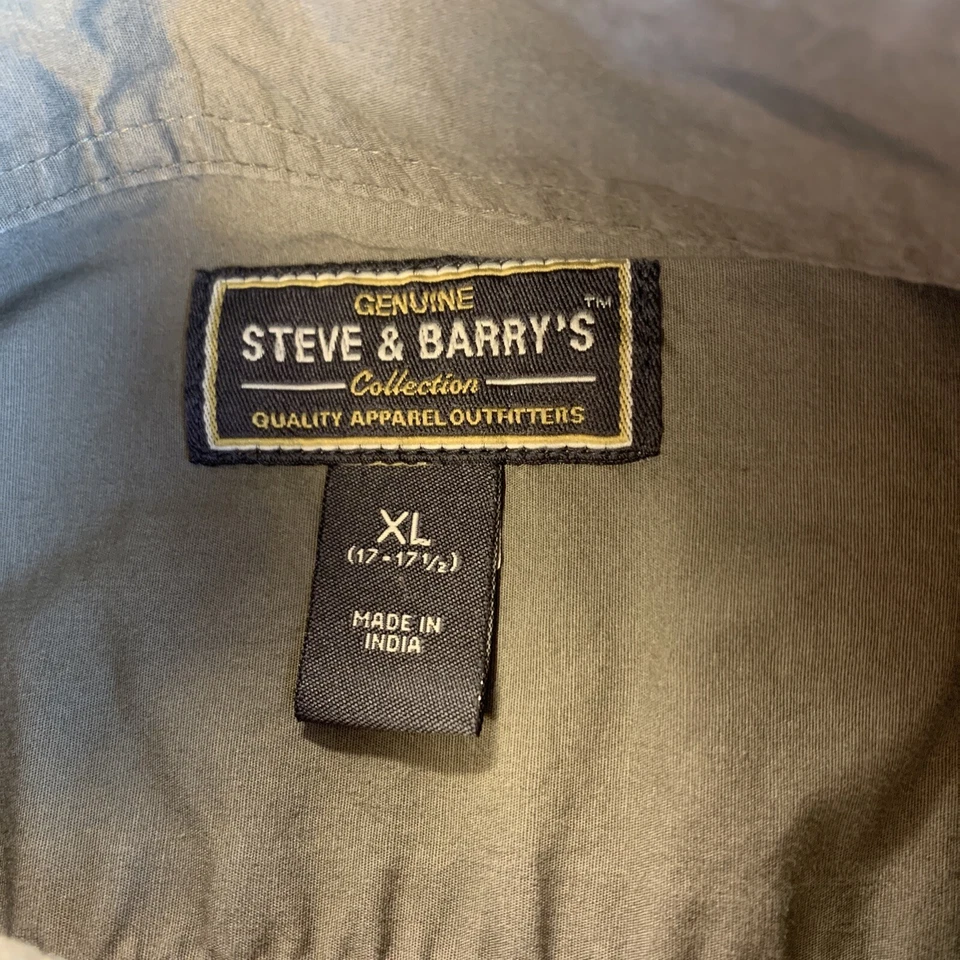 Camisa de Vestir Steve & Barry’s Abotonada Para Hombre XL Marrón Manga Larga Cuello Usada en Excelente Condición Foto 3 de 4