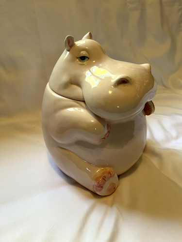 Fitz and Floyd Pink Hippo Cookie Jar 1980 - Rare and Collectable - Picture 2 of 8