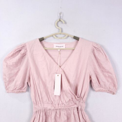 Jessakae Womens Faux Wrap Dress Wedding Country Pink Large NEW