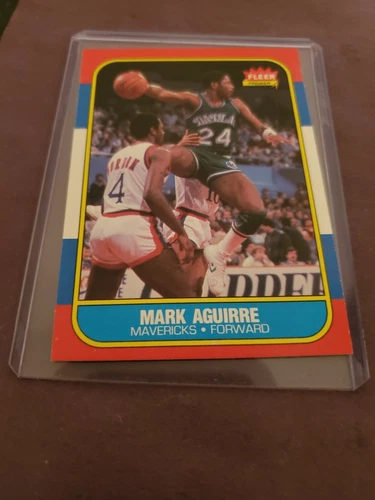 1986-87 Fleer #3 Dallas Mavericks Mark Aguirre Basketball Card (RC)