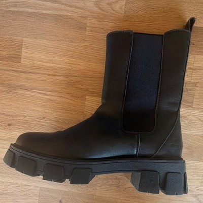 American Damen Chelsea Stiefel Schwarz EU 38 Slip-On Profilsohle Synthetik