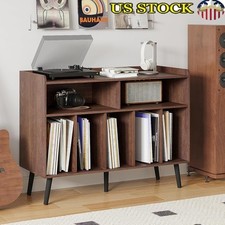 Record Player Stand Vinyl Storage Cabinet Etagere Shelf Multi-Use Furniture