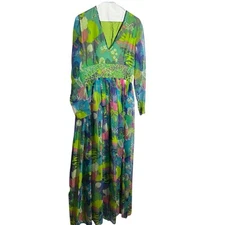 Vintage 60/70s Futura Couture Psychedelic Maxi Gown